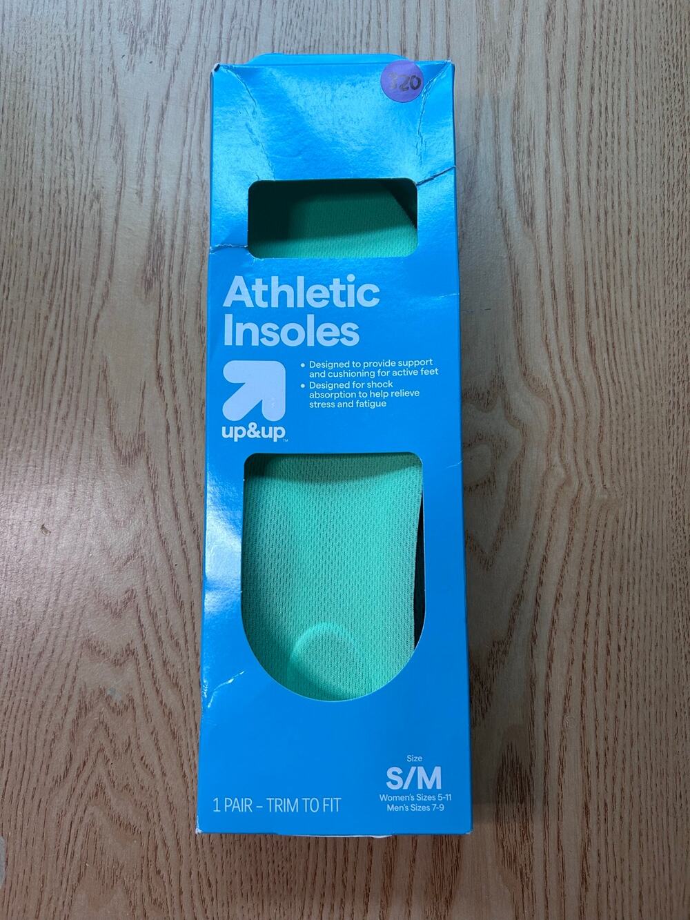 New up&up 1 Pair of Athletic Insoles Trim to fit size S/M Women's 5-11 Men's 7-9
